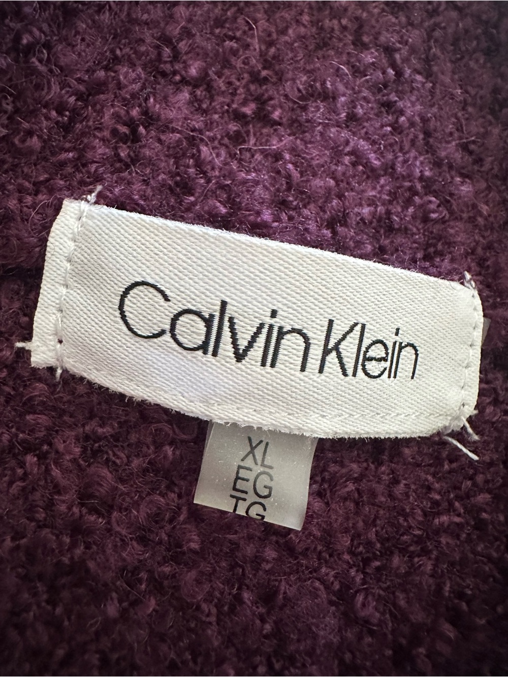 Calvin Klein Plum Mock Neck Tunic Sweater, size XL - Picture 13 of 14